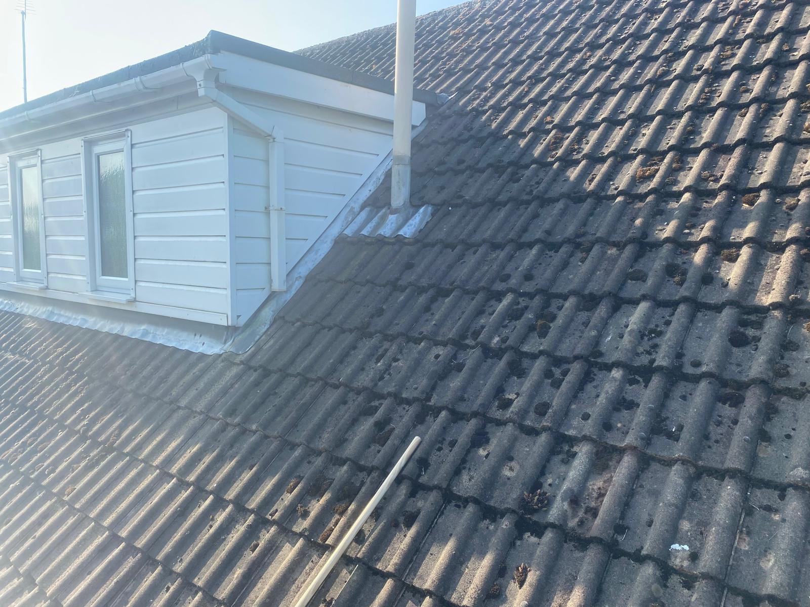 House Roof cleaning, before from Boltons Window Cleaning
